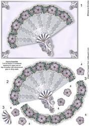 Baroque Fan in Lavender Decoupage