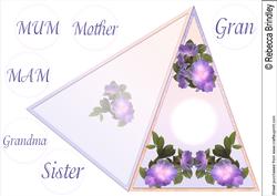 Purple Wild Roses for Her Triangle Card