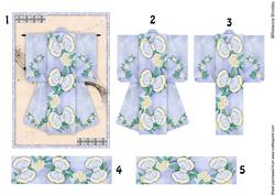 A6 Flutterby Fantasy Kimono Card in Peach Decoupage