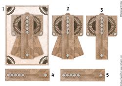 A6 Sheer Elegance Kimono Card in Caramel Decoupage