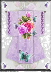 A4 Fantasy Rose Kimono Card in Purple