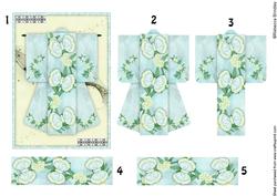 A6 Flutterby Fantasy Kimono Card in Yellow Decoupage