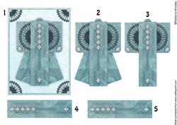 A6 Sheer Elegance Kimono Card in Blue Decoupage