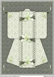 A4 Opulent Orchid Kimono Card in Green