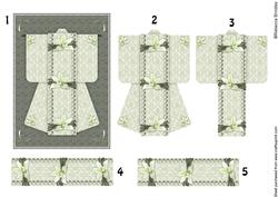 A6 Opulent Orchid Kimono Card in Green Decoupage