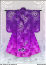 A4 Sealife Kimono Card in Purple