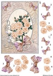 Peach Opalescent Bouquet Decoupage