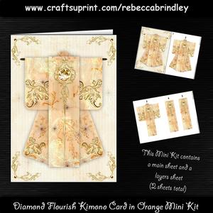 Diamond Flourish Kimono Card in Orange Mini Kit