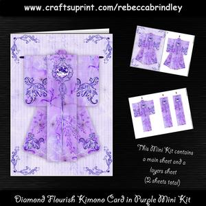 Diamond Flourish Kimono Card in Purple Mini Kit