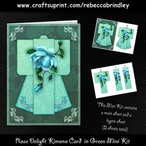 Rose Delight Kimono Card in Green Mini Kit