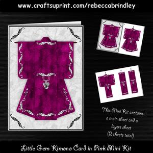 Little Gem Kimono Card in Pink Mini Kit