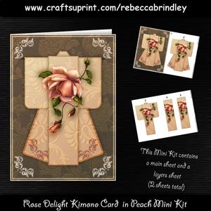 Rose Delight Kimono Card in Peach Mini Kit