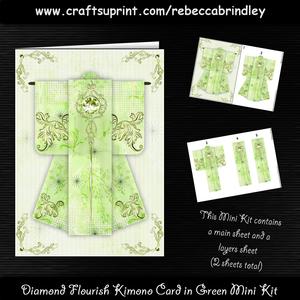 Diamond Flourish Kimono Card in Green Mini Kit
