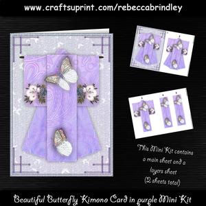 Beautiful Butterfly Kimono Card in Purple Mini Kit