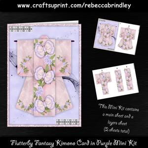 Flutterby Fantasy Kimono Card in Purple Mini Kit