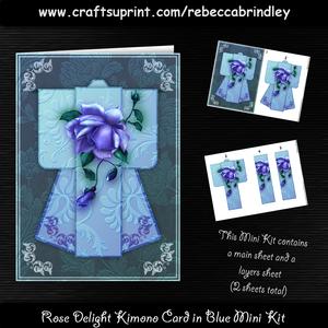Rose Delight Kimono Card in Blue Mini Kit