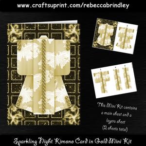 Sparkling Night Kimono Card in Gold Mini Kit