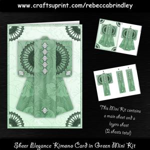 Sheer Elegance Kimono Card in Green Mini Kit