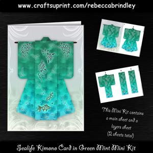 Sealife Kimono Card in Green Mint Mini Kit