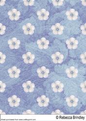 Blue Flutterby Blossoms Backing Paper 1