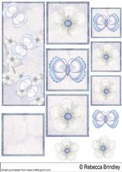 Blue Flutterby Blossoms Toppers