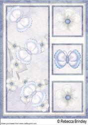 Blue Flutterby Blossoms A4