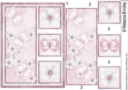 Pink Flutterby Blossoms A5 Card Front