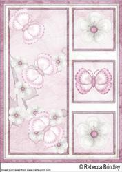 Pink Flutterby Blossoms A4