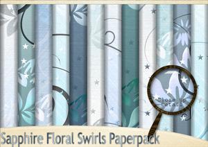 Sapphire Floral Swirls Paperpack