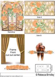 Orange Love Birds Theatre Card