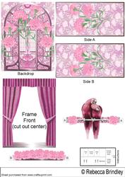 Pink Love Birds Theatre Card