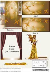 Golden Fantasy Fae Theatre Card