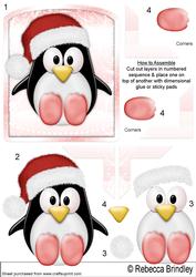 The Little Christmas Penguin Decoupage