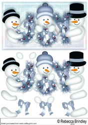 Christmas Joy Decoupage in Blue