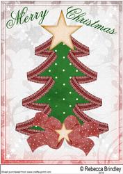 Merry Christmas Tree A4 in Red and Green