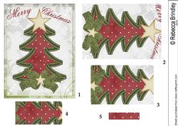 Merry Christmas Tree Pyramid in Green and Red