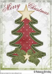 Merry Christmas Tree A4 in Green and Red