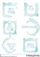 Art Nouveau Greeting Plates in Aquamarine