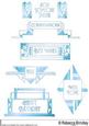 Art Deco Greeting Plates in Blue