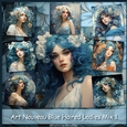 Art Nouveau Blue Haired Ladies Mix 1