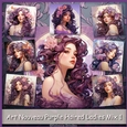 Art Nouveau Purple Haired Ladies Mix 1