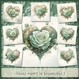 Rosey Heart in Green Mix 1