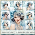 Art Deco Beauty - Cream and Blue Mix 1