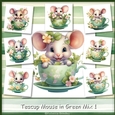 Teacup Mouse in Green Mix 1
