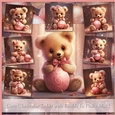 Cute Christmas Teddy with Bauble In Pink - Mix 1