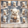 Cute Christmas Teddy with Bauble In Gold - Mix 1