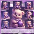 Cute Christmas Teddy with Bauble In Purple - Mix 1