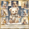 Cute Christmas Teddy with Gift In Gold - Mix 1