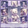 Cute Christmas Teddy with Gift In Purple - Mix 1