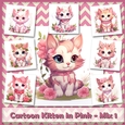 Cartoon Kitten in Pink - Mix 1